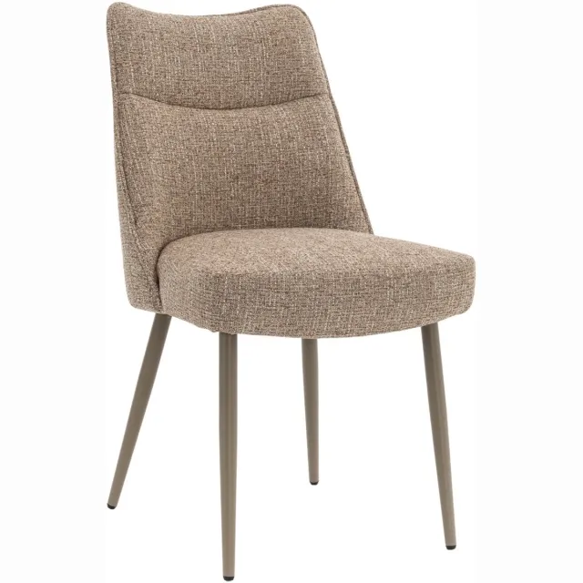 DÉJA Living Eetkamerstoel Meau - Taupe/Taupe - Zithoogte 47cm - Set van 2