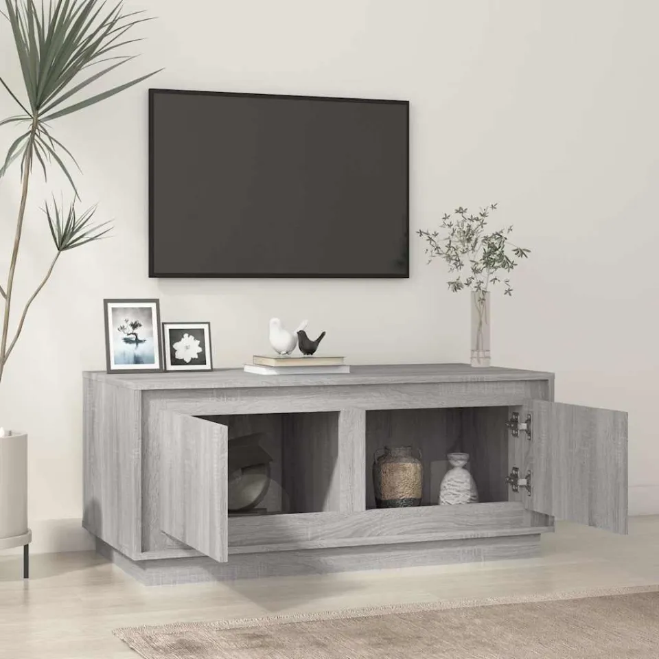 vidaXL Salontafel 102x50x44 cm bewerkt hout grijs sonoma eikenkleurig, foto 3