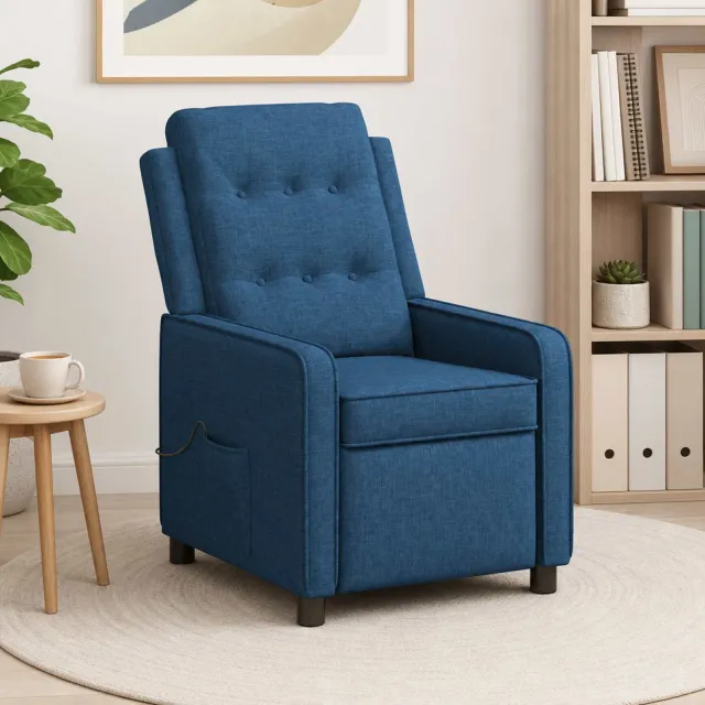 vidaXL Massage-relaxstoel Blauw 65 x 93 x 102 cm Stof, foto 2