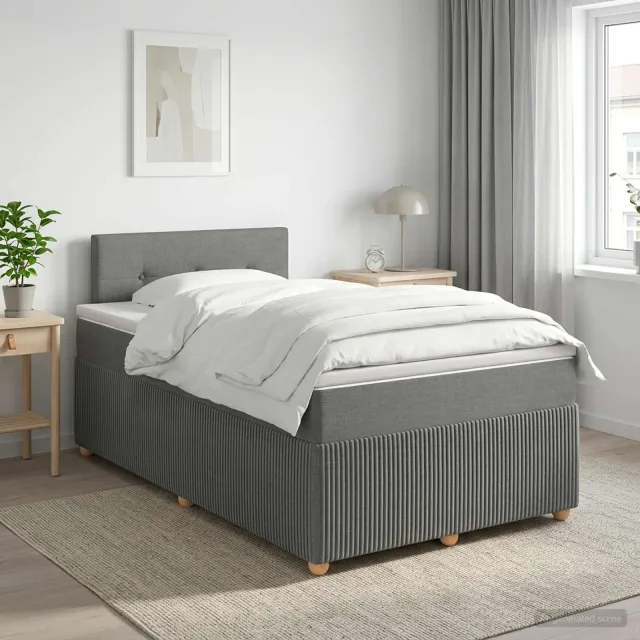 vidaXL Boxspringbed met matras Donkergrijs 120 x 200 cm Stof