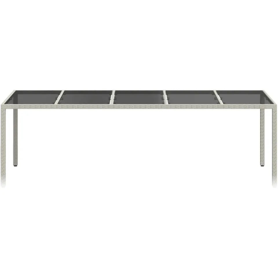 vidaXL Tuintafel 250x100x75 cm poly rattan en gehard glas wit