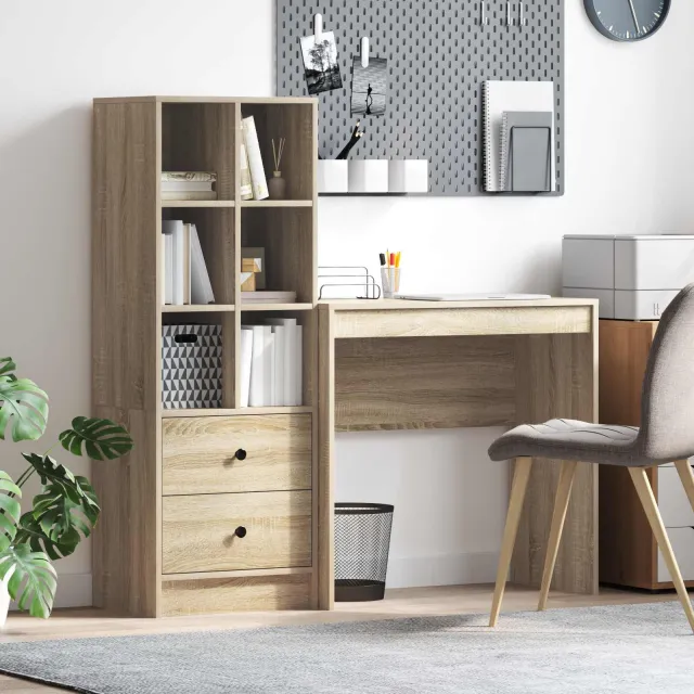 vidaXL Bureau Sonoma Eiken 125,5 x 40 x 127 cm 2 st