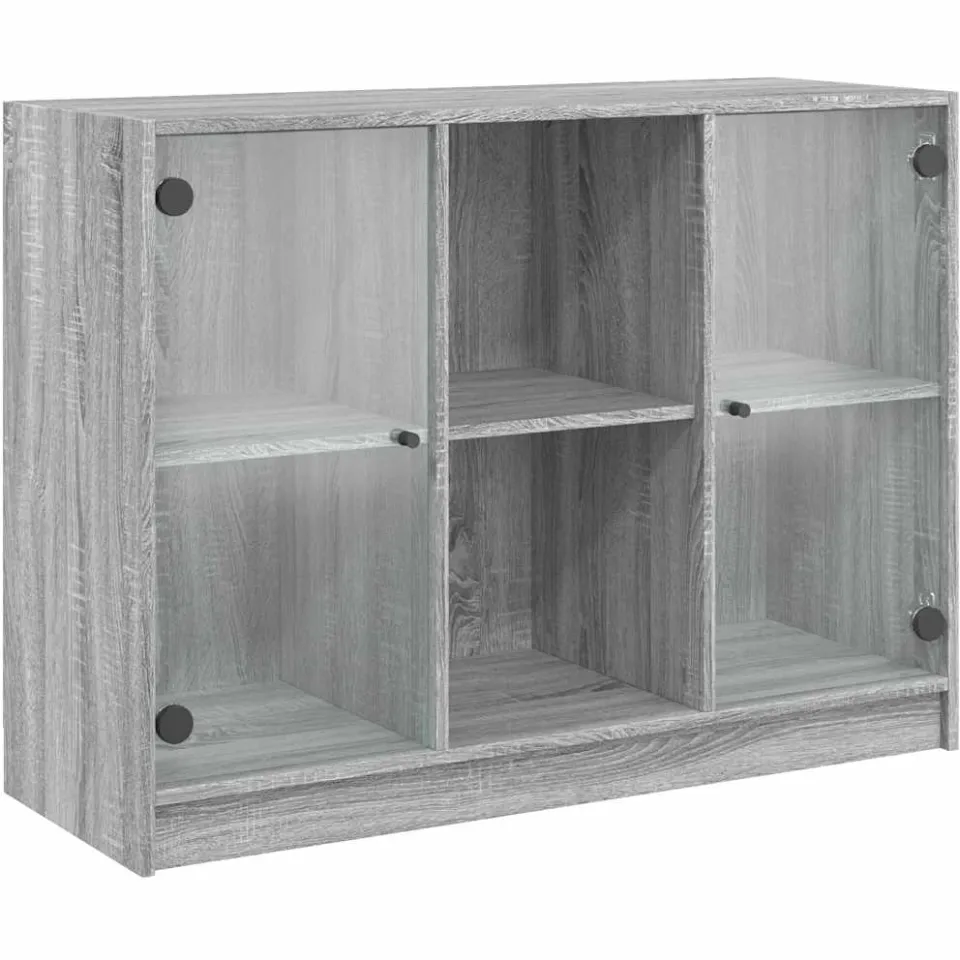 vidaXL Dressoir 102x37x75,5 cm bewerkt hout grijs sonoma eikenkleurig, foto 3