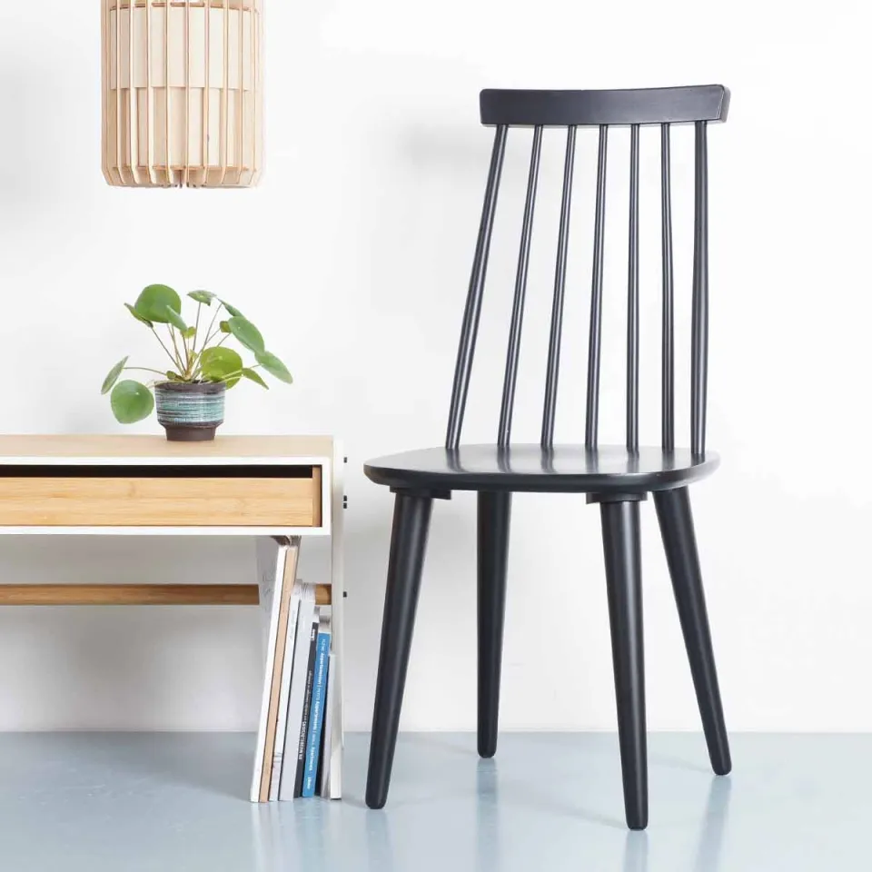 Rowico Home Lotta houten spijlenstoel zwart, foto 2