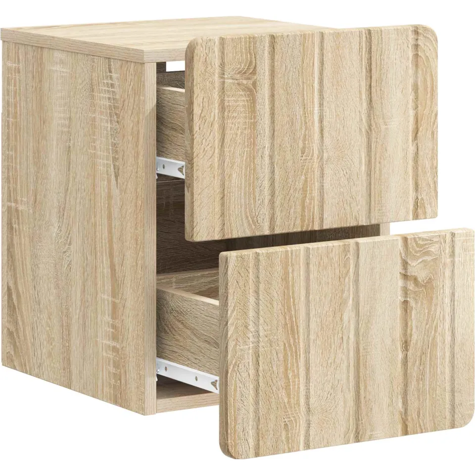 vidaXL Wandbeugel Bedkast Sonoma Eiken 33 x 34,5 x 43 cm Bewerkt hout, foto 3