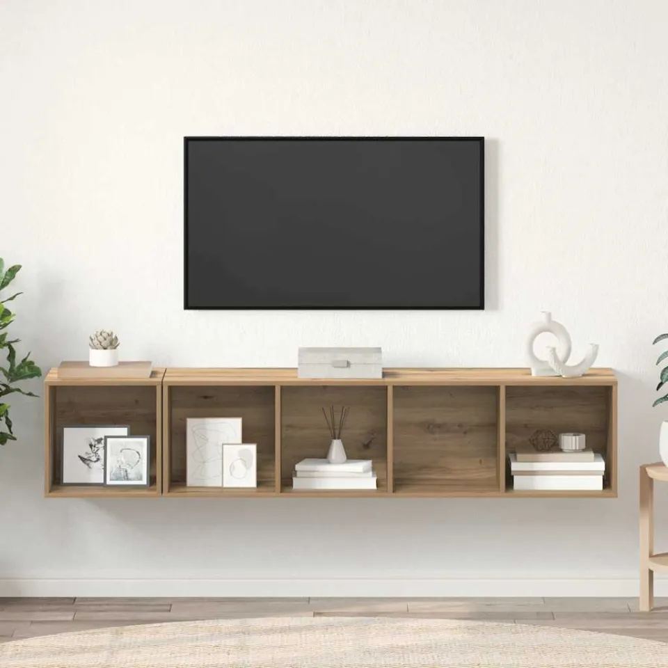 vidaXL TV-kast set 2 st Artisan Eiken Bewerkt hout, foto 4