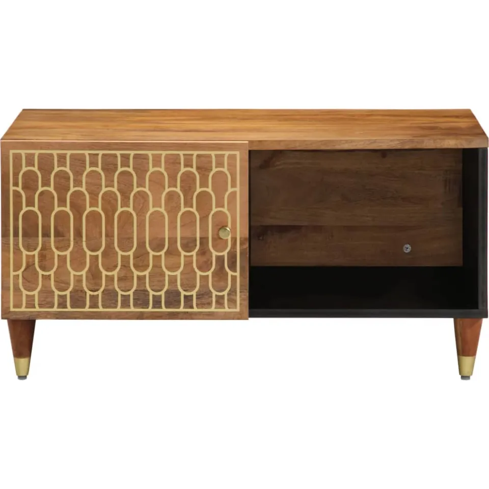 vidaXL Salontafel 80x50x40 cm massief mangohout bruin, foto 2