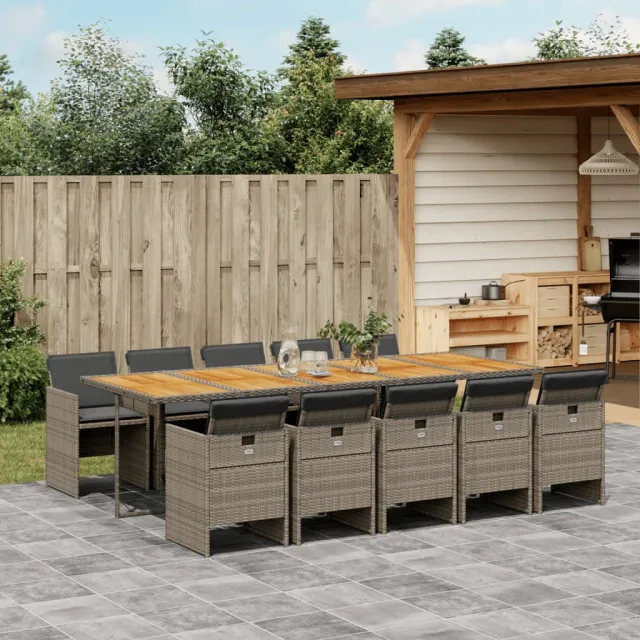 vidaXL 11-delige tuinset met kussens, grijs polyrotan, foto 2
