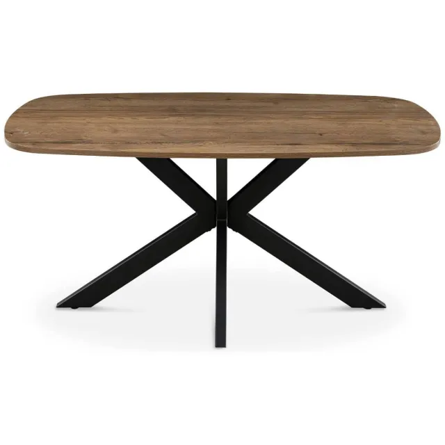 Giga Meubel Eettafel Jaimy - Deens Ovaal Donkerbruin Hout - 160x90x76cm