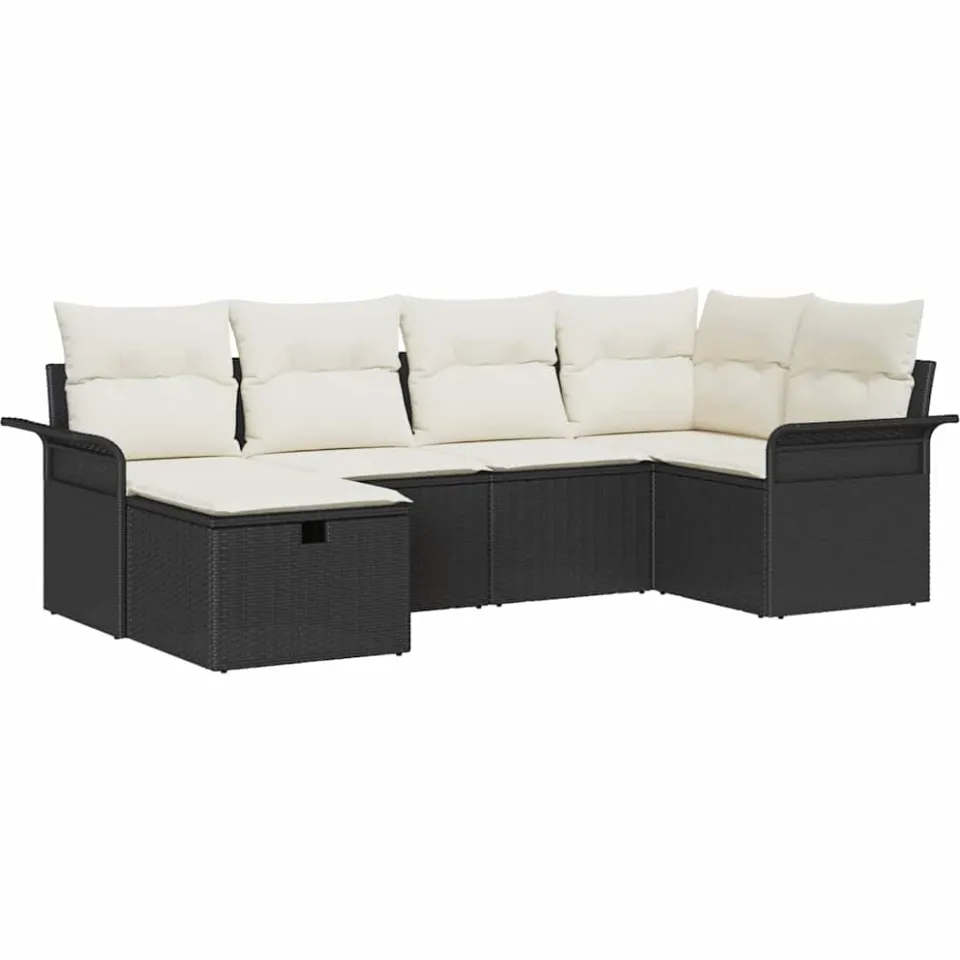 vidaXL Tuin Sofa Set 6 st Poly riet Lichtgrijs