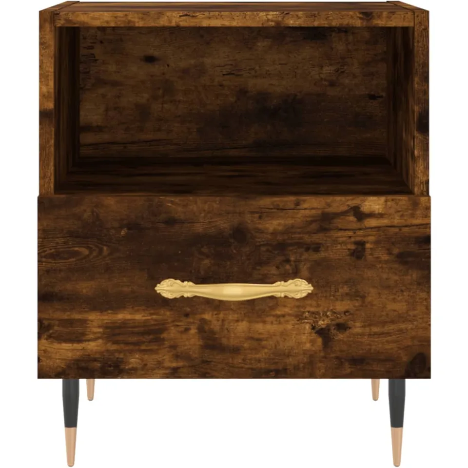 vidaXL Nachtkastje 40x35x47,5 cm bewerkt hout gerookt eikenkleurig, foto 4