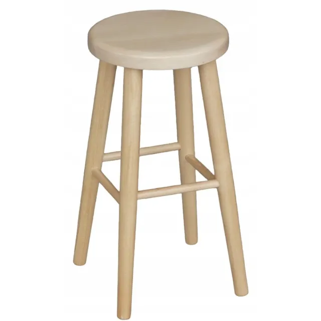 Metdrew Houten Bar Kruk 61cm - Massief Beuken Hout - Naturel