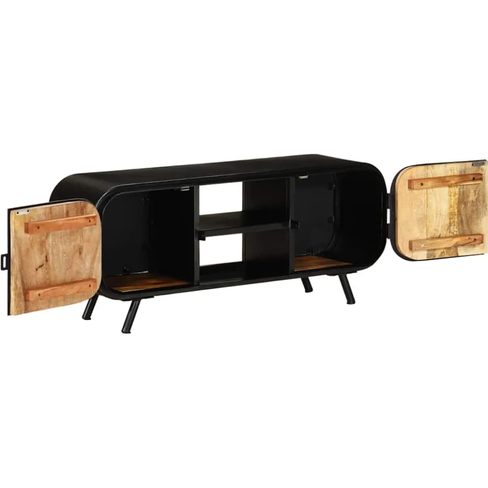 vidaXL Tv-meubel 110x30x45 cm ruw mangohout bruin, foto 3