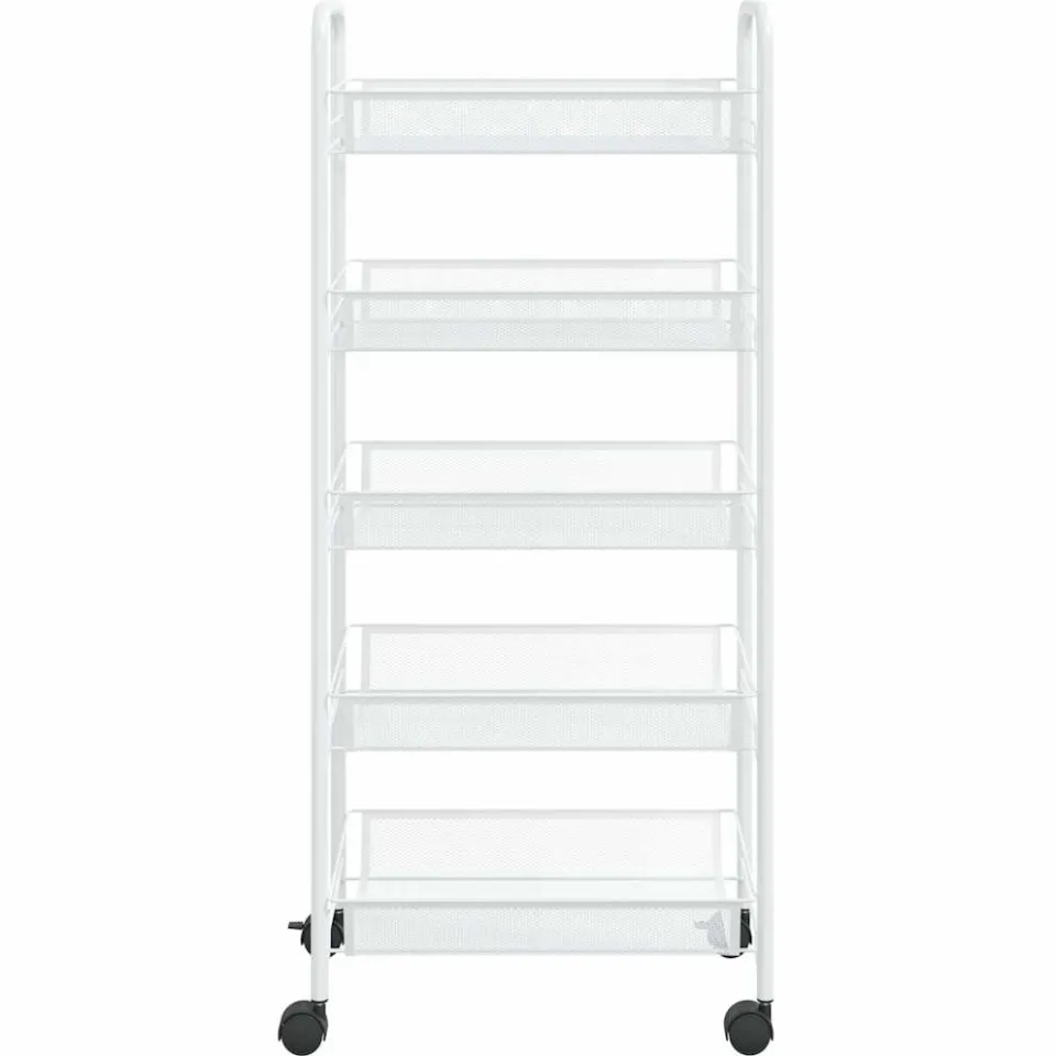 vidaXL Keukentrolley 5-laags 46x26x105 cm ijzer wit