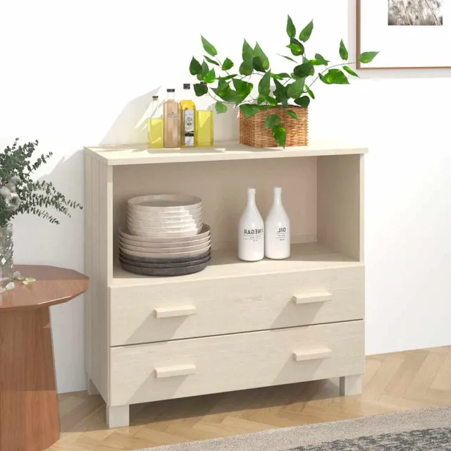 vidaXL Dressoir HAMAR 85x35x80 cm massief grenenhout honingbruin bruin, foto 2