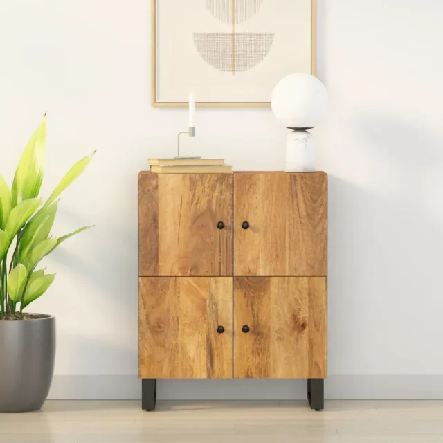 vidaXL Dressoir met 4 deuren 60x33x75 cm massief mangohout bruin