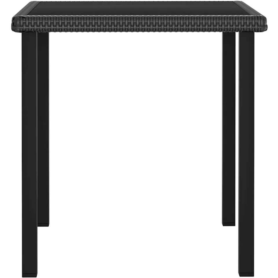 vidaXL Tuintafel 70x70x73 cm poly rattan zwart
