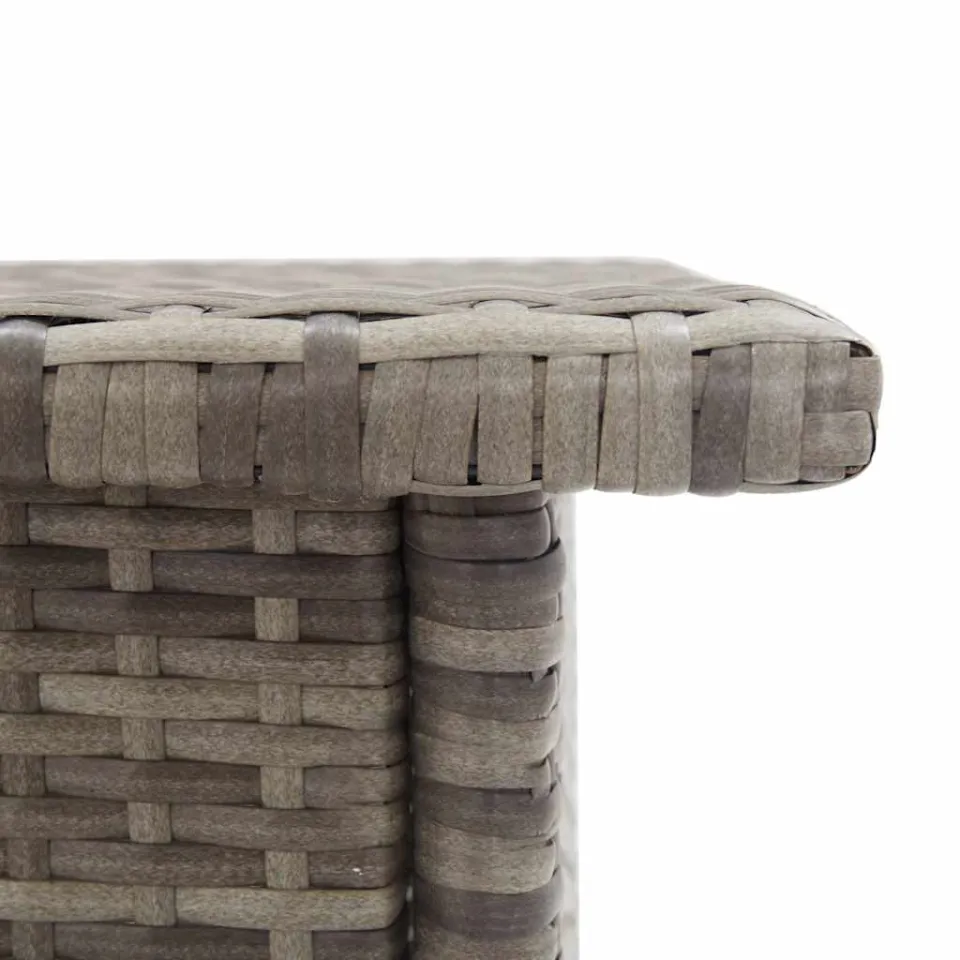 vidaXL Theetafel 50x50x47 cm poly rattan grijs, foto 4