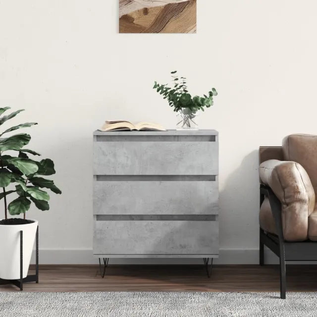 vidaXL Dressoir 60x35x70 cm bewerkt hout betongrijs grijs, foto 2