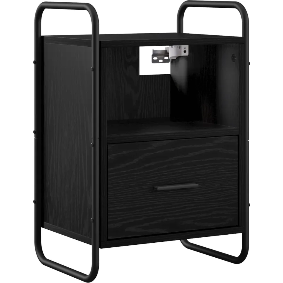 vidaXL Hangend nachtkastje 2 st Zwart eiken 40 x 30 x 60 cm