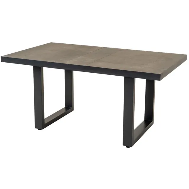 LES Murcia zwart uittrektafel 140x85 cm - antraciet