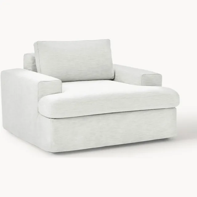 Westwing Collection Fauteuil Russell met afneembare hoezen Wit