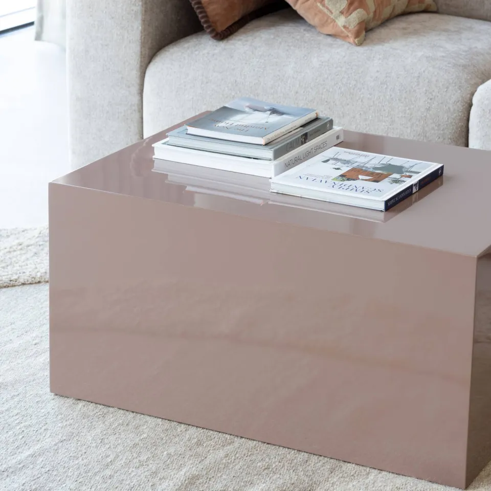 WOOOD Savo Salontafel - MDF Hoogglans - Oudroze - 40x80x60, foto 2