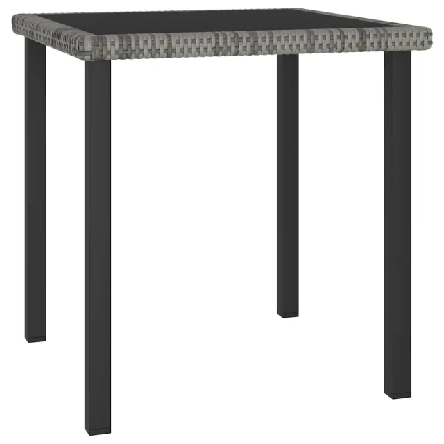 vidaXL Tuintafel 70x70x73 cm poly rattan grijs, foto 2