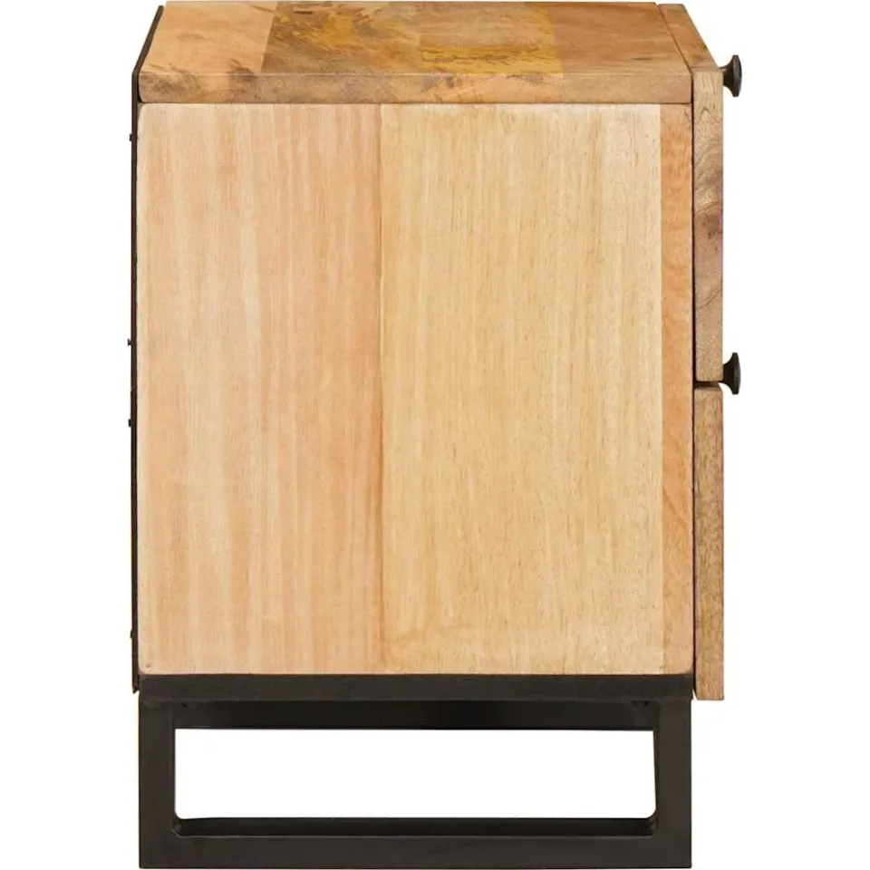 vidaXL Nachtkastje met lade Naturel 40 x 33 x 46 cm Massief Mango Hout, foto 4