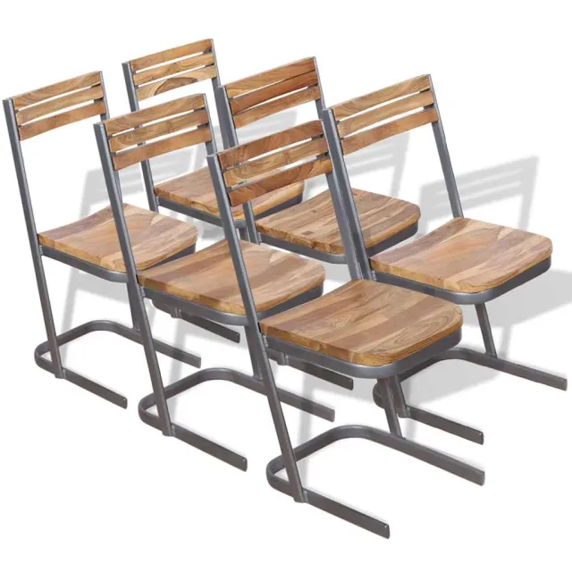 vidaXL Eetkamerstoelen 6 stuks massief teakhout Bruin