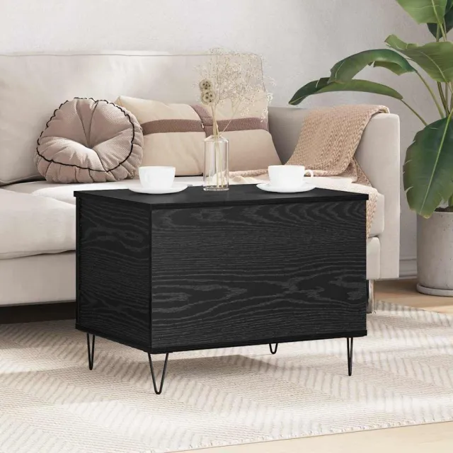 vidaXL Salontafel Zwart Eiken 60 x 44,5 x 45 cm Bewerkt hout, foto 2