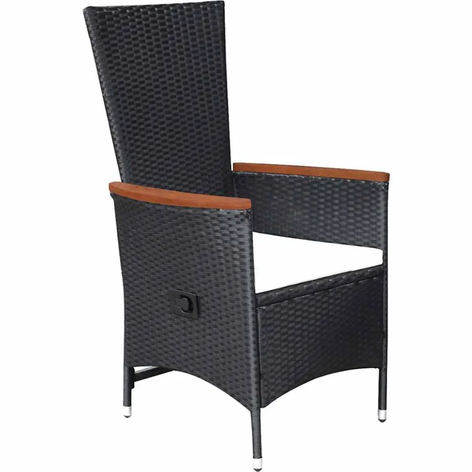 vidaXL 7-delige Tuinset poly rattan zwart, foto 4