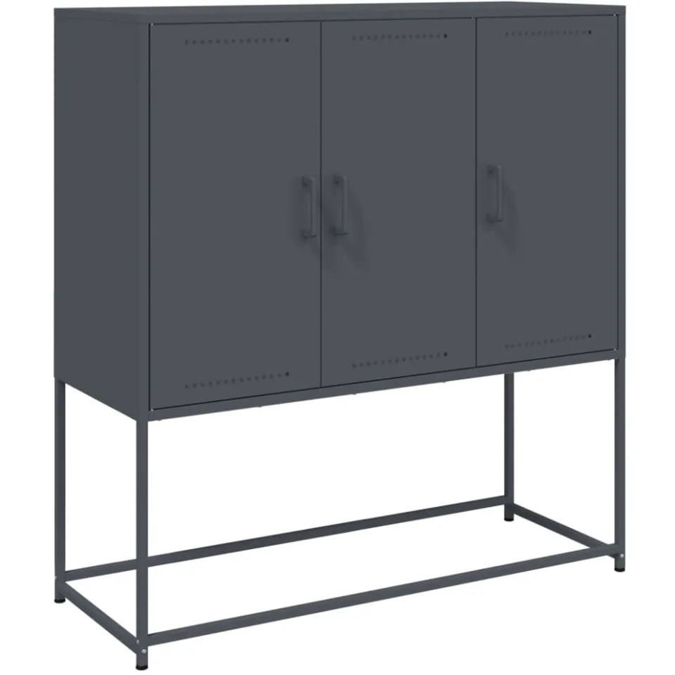 vidaXL Hoge kast 100,5x39x107 cm staal antracietkleurig Anthraciet