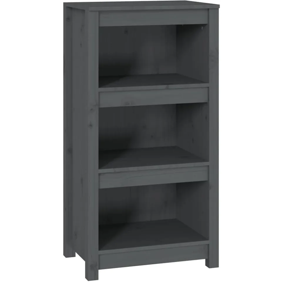 vidaXL Boekenkast 50x35x97 cm massief grenenhout grijs, foto 3