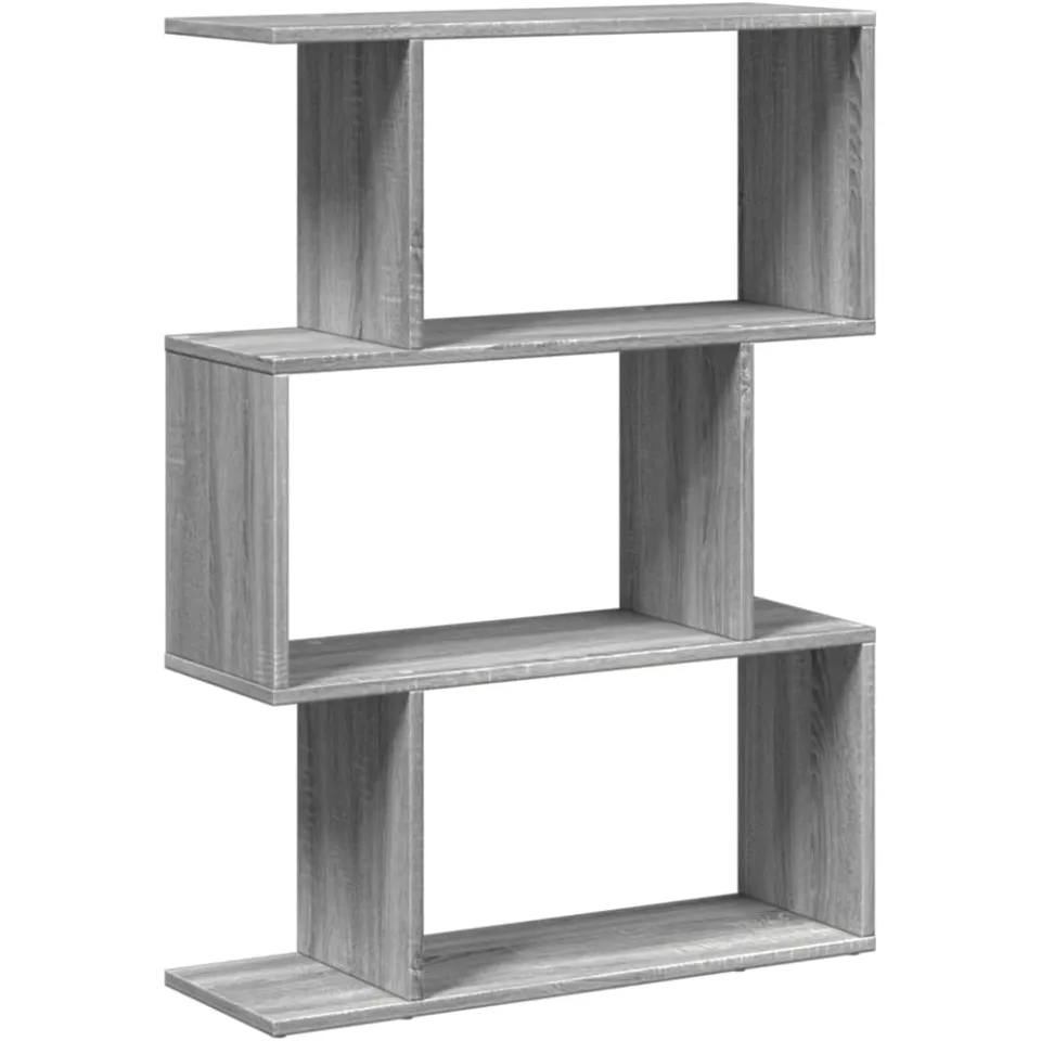 vidaXL Kamerscherm / boekenkast 3-laags 70x24x97 cm hout grijs sonoma, foto 3