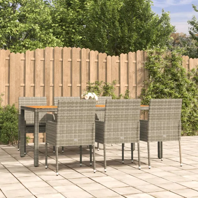 vidaXL 7-delige Tuinset met kussens poly rattan grijs, foto 2