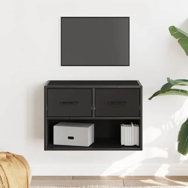 vidaXL Tv-meubel 60x31x39,5 cm bewerkt hout en metaal zwart, foto 2