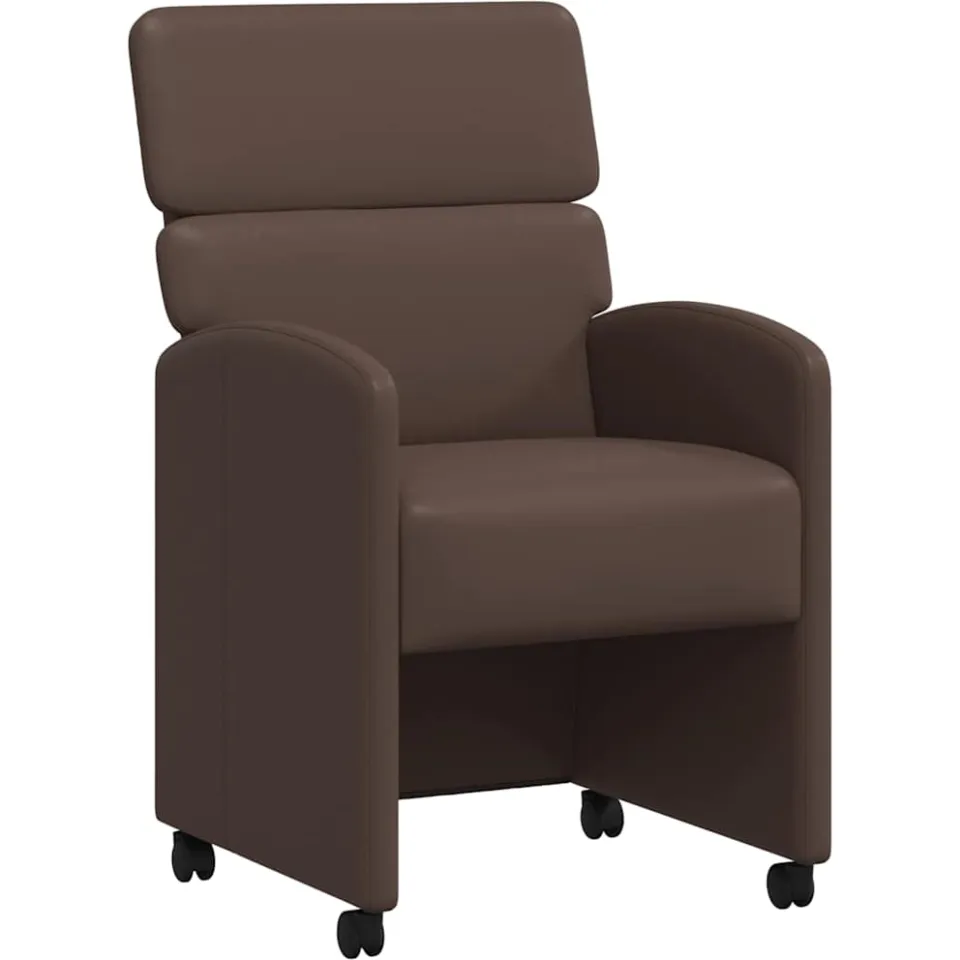 vidaXL Eetkamerstoelen met Wieltjes 2 st Kunstleer Bruin