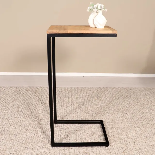 Lizzely Garden & Living Bijzettafel Jerry 74cm lichtbruin mangohout duurzaam mango side table
