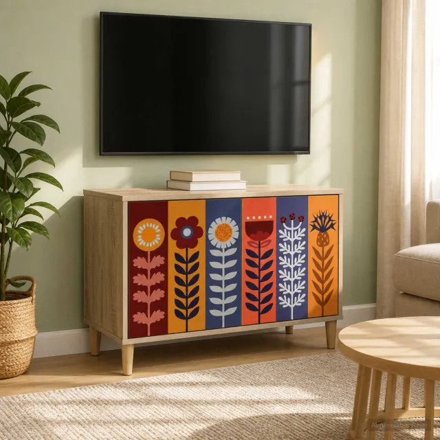 vidaXL Tv-meubel ESSEN 69 x 33 x 50 cm Sonoma Bewerkt hout bruin, foto 2
