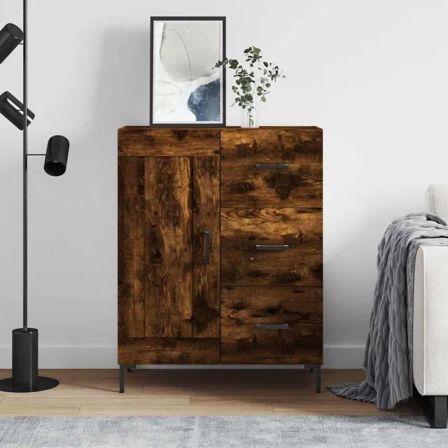vidaXL Dressoir 69,5x34x90 cm bewerkt hout gerookt eikenkleurig, foto 2