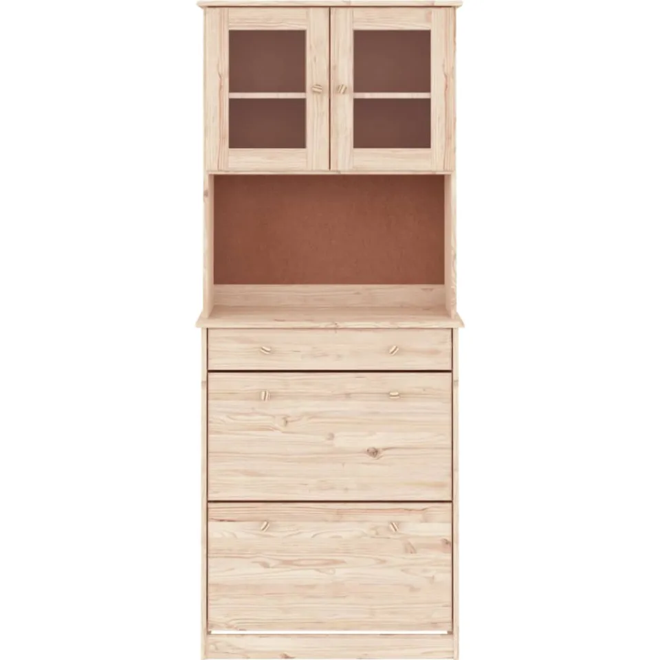 vidaXL Hoge kast ALTA 77x35x188 cm massief grenenhout Bruin
