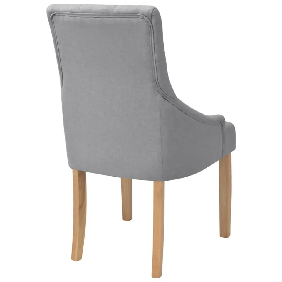 vidaXL Eetkamerstoelen 4 st stof lichtgrijs grijs, foto 4