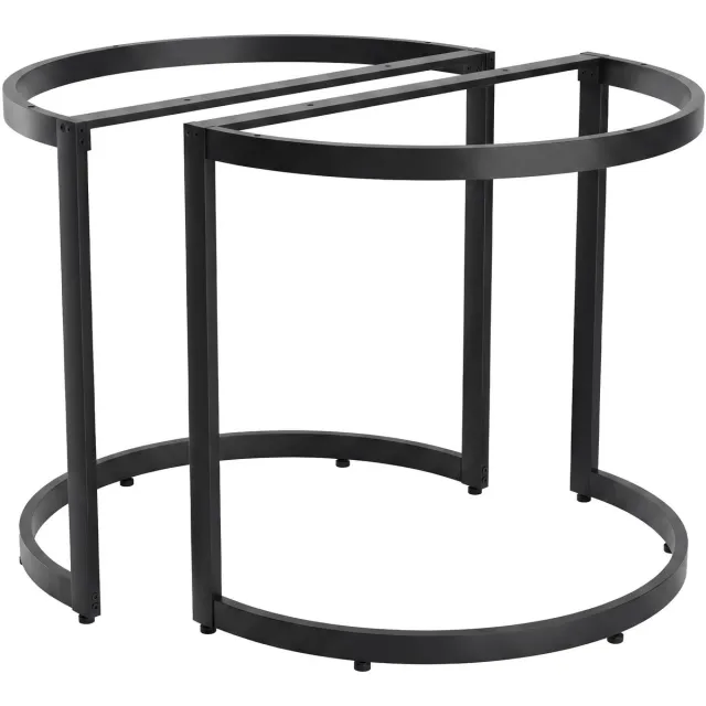 CLP Cranford Tafelpoten Metaal Zwart - Set van 2 - industriële Look - Voor DIY Eettafel - 300 kg Draagvermogen - Poedercoat - zwart