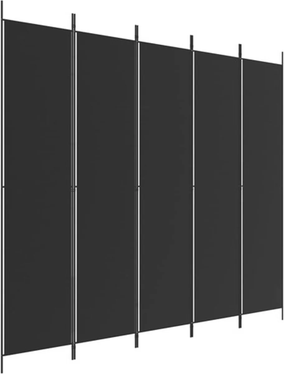 vidaXL Kamerscherm met 5 panelen 250x220 cm stof zwart, foto 3