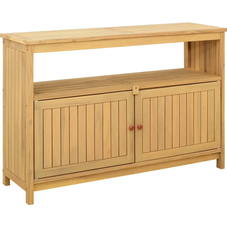 vidaXL Tuin Console Tafel met opslag Licht acacia 110 x 35 x 75 cm Bruin