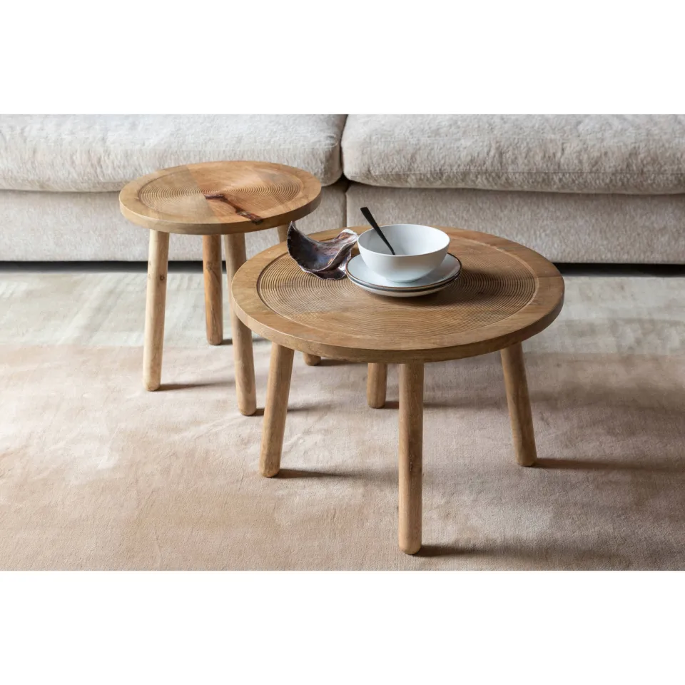 Zuiver Dendron bijzettafel rond bruin, foto 4