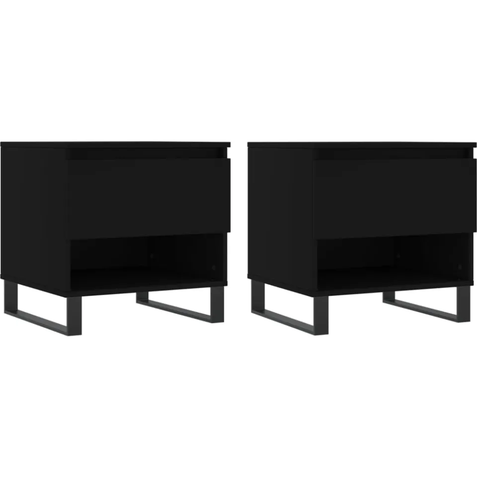 vidaXL Salontafels 2 st 50x46x50 cm bewerkt hout zwart, foto 4