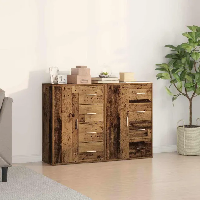 vidaXL Dressoir 2 st Oudhout 60 x 31 x 84 cm Bewerkt hout Bruin