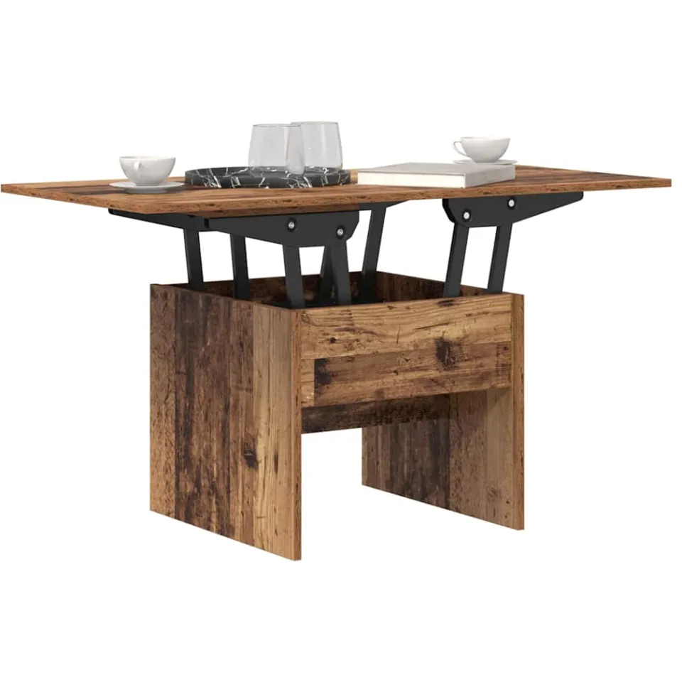 vidaXL Salontafel Oud Hout 55 x 54,5 x 45 cm Bewerkt hout bruin, foto 4